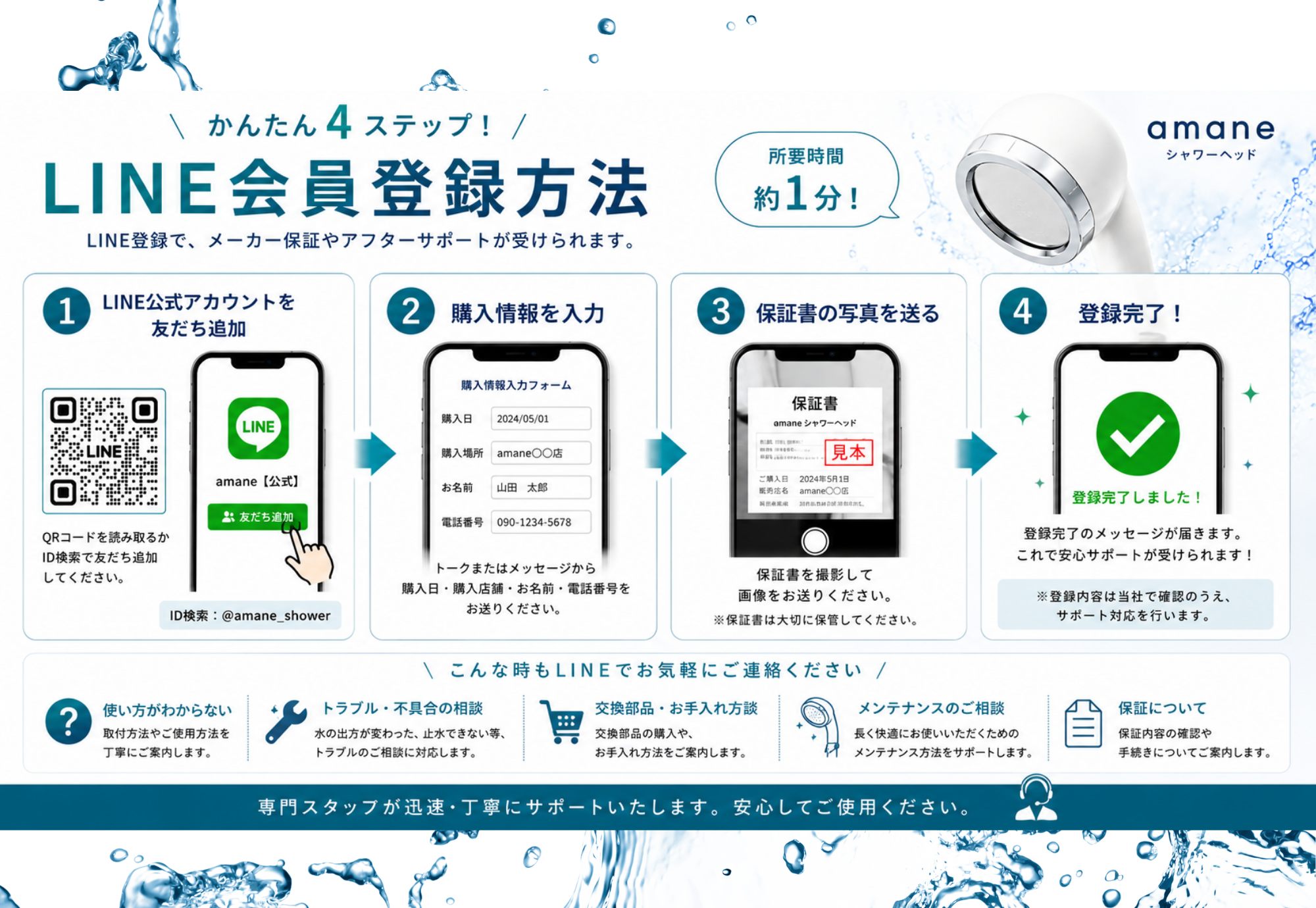 かんたん4ステップ！LINE会員登録方法